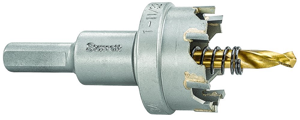 Starrett Tungsten Carbide Tipped Hole Saw, SM34 Sheet Metal Cutter With Arbor & Pilot Drill Bit