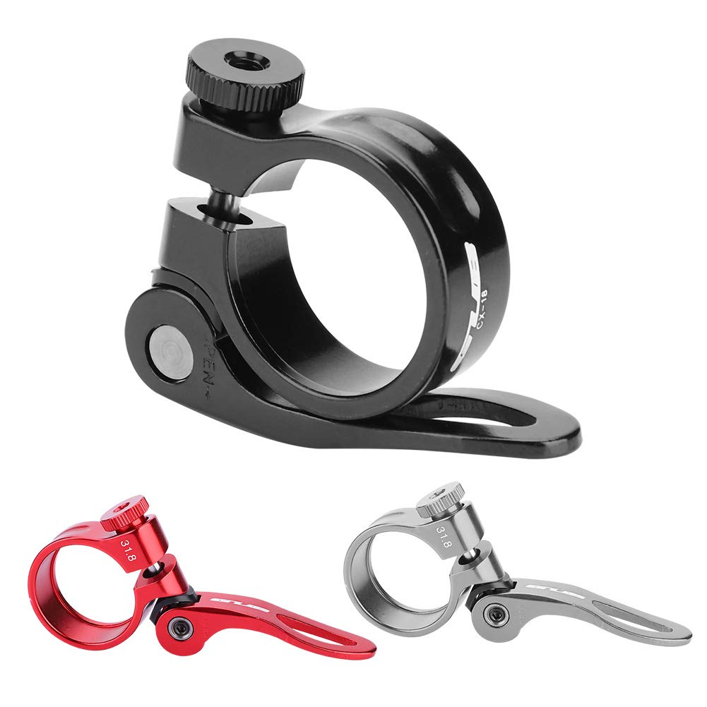 27.2 Carbon Post clamp, CX 18 ycle Post Clamp Aluminum Alloy Quick Release Road Bike Post Clamp Replacement for 31.8mm Tube Clip 3 Colors(Black)