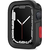 Amizee Rugged Case Compatible with Apple Watch Case Series 9/8/7 45mm SE 3/2/1 Series 6/5/4 44mm, Soft TPU Shockproof Bumper 