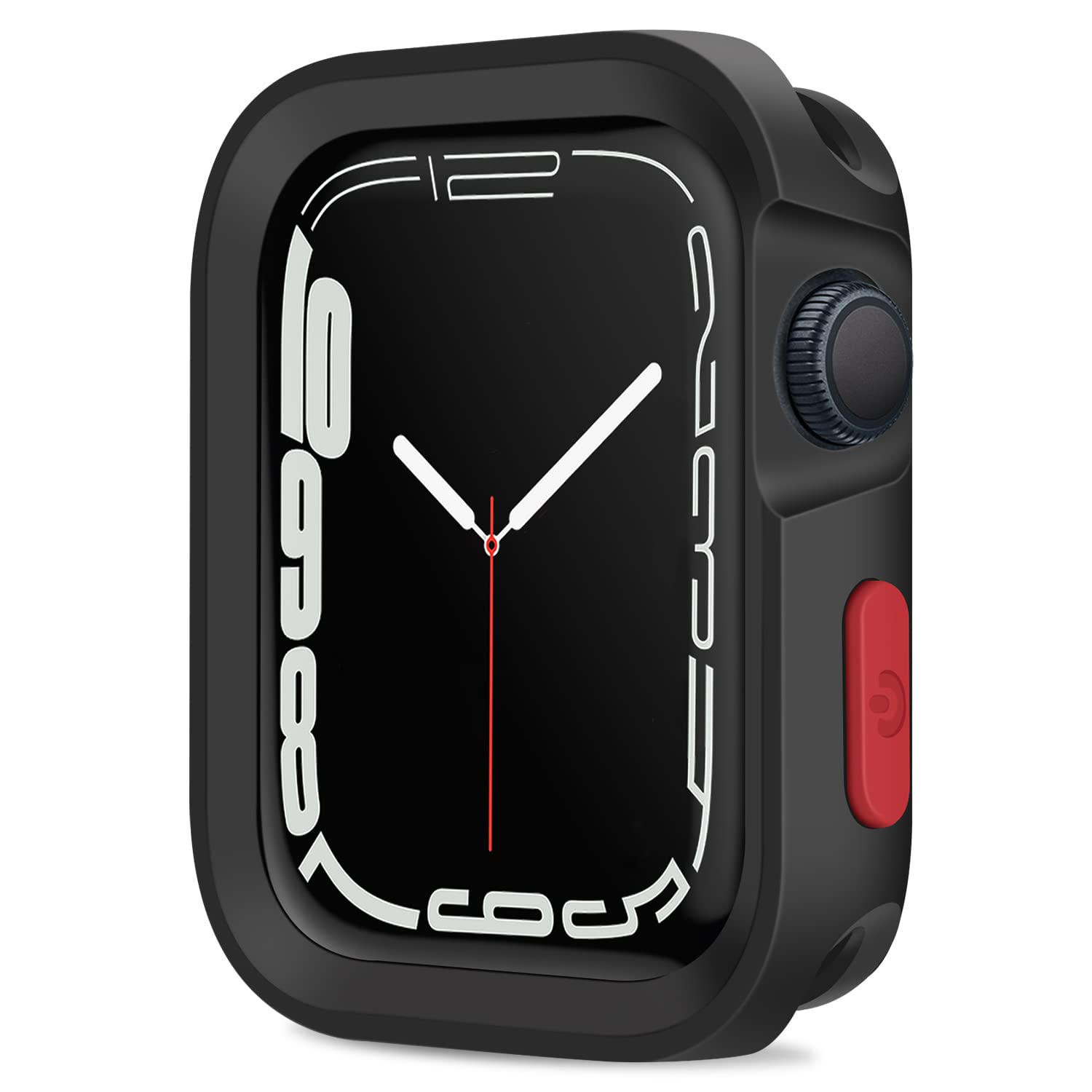 Photo 1 of Amizee Rugged Case Compatible with Apple Watch Case Series 9/8/7 41mm Series 6/SE/5/4 40mm, Soft TPU Shockproof Bumper Drop Proof Protective Cover Compatible with iWatch - Black
