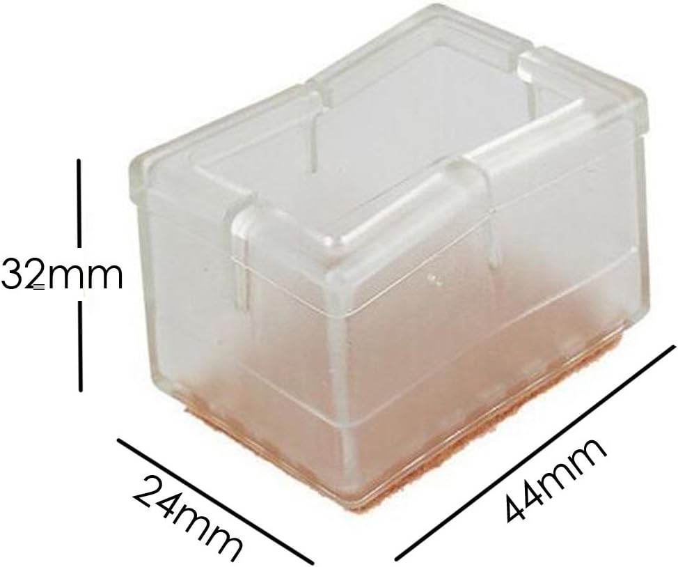UOOOM 8 pcs Rectangle Bottom Rectangle Opening Chair Leg Caps Silicone Furniture Table Feet Protector Pads Floor Protector (1621/3742-15#) - Image 4