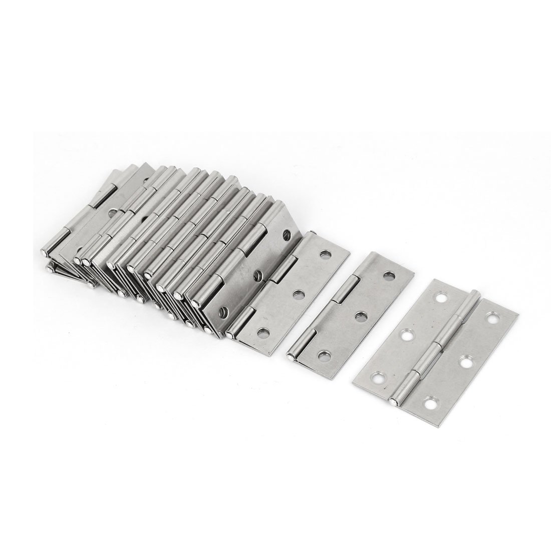 Sourcingmap Cupboard Cabinet 55mm Long Stainless Steel Door Hinges 10pcs