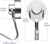 BTLIN Mini Magnetic Hooks 12 Pack Neodymium Heavy Duty 19 lb Load view 4