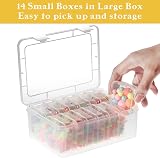 Mathtoxyz Bead Organizer Storage Box 15 Pcs Clear Hinged Lids Craft Case view 4