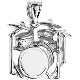 Claddagh Gold 925 Sterling Silver Music Charm Drum Set Pendant