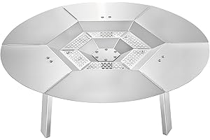 VEVOR Fire Pit Heat Deflector for Solo Stove Yukon, 25 inch Bonfire Round for Wood Burning Fire Pit, 304 Stainless Steel Heat Diffuser, Detachable Burner Cover Camping