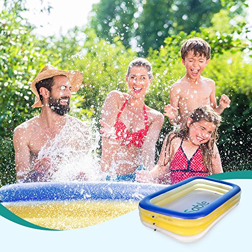 Sable Inflatable Swimming Pool, Giant Family Swim Rectangular Pool for