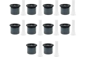 OSVJE 10 Pack Grey Variable Arc Nozzle, 17AN Pop-up Sprinkler Heads Replacement, Adjustable 360°Full Circle Spray Pattern for Garden Lawn Irrigation