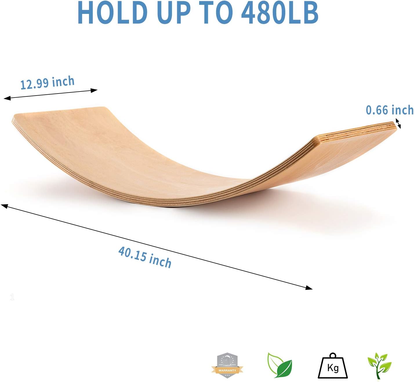 Crisschirs Wooden Wobble Balance Board Waldorf Toys Balance Board Kid Yoga Board Curvy Board - Wooden Rocker Board 35 Inch Kid Size: Toys & Games