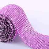 Fuchsia Diamond Rhinestone Mesh Ribbon, Wedding Ribbon, Diaper Cake Ribbon, 4.75