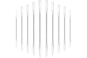 Shappy 10 Pcs Makeup Spatula Set, Lab Spatula Bulk, Mini Double Ended Micro Stainless Steel Cosmetic Spatulas Tools for Beauty & Lab & Food - Square Head for Scraping and Round Head for Mixing