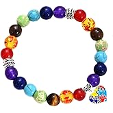YYDSVOVO Autism Awareness Bracelet 7 Chakra Autism Awareness Jewelry Puzzle Piece Heart Pendant Autism Charm Bracelet for Women