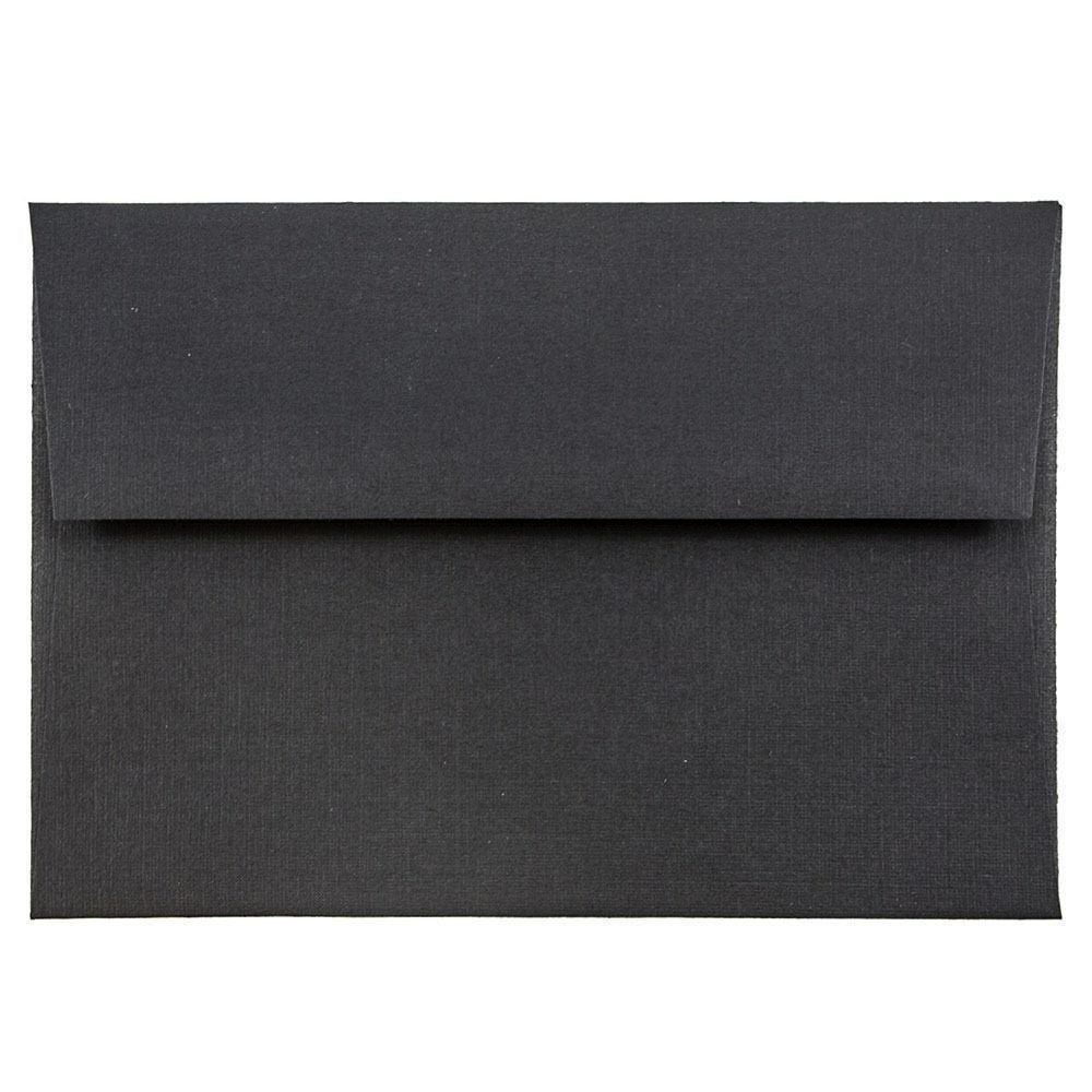 JAM PAPER Invitation Envelopes - 92.1 x 130.2 mm - Black Linen - 50/Pack
