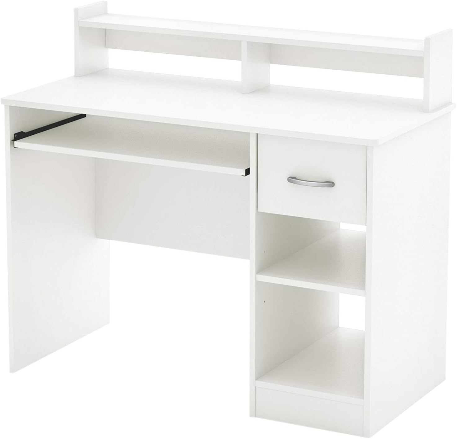 Merax Computer Desk with Drawer Durable Workstation for Office and Home Office（White）
