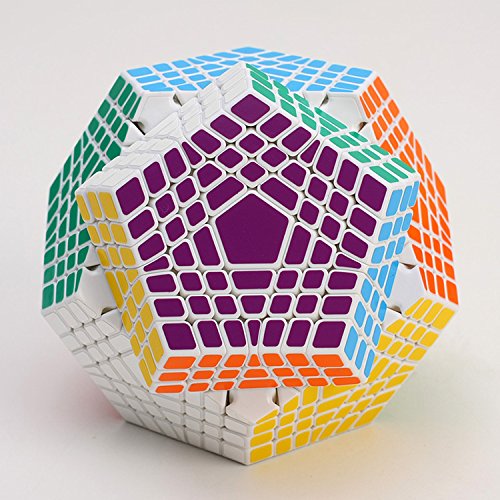 Oostifun 7x7x12 Megaminx Gigaminx 7 Layer dodecahedron Twelve faces magic puzzles cubes Puzzle Cube + One Cube Stand (White)