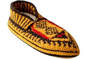 Unisex Hand-Knit Indoor Slippers • Handmade Winter Slippers • Medium Size • Soft Acrylic Yarn