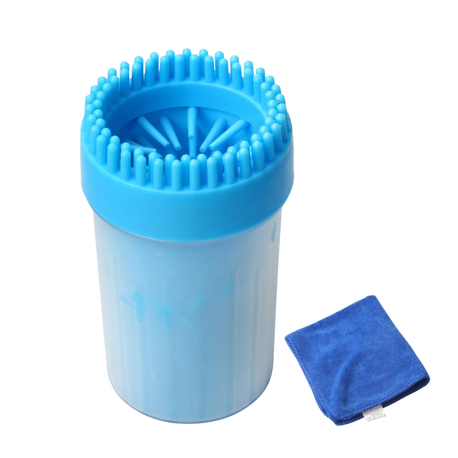 Kitchnexus Dog Paw Cleaner, Pet Foot Washer with Soft Silicone Brushes, Portable Cleaner Cup for Cleaning Dirty Pet Feet - with a Towel