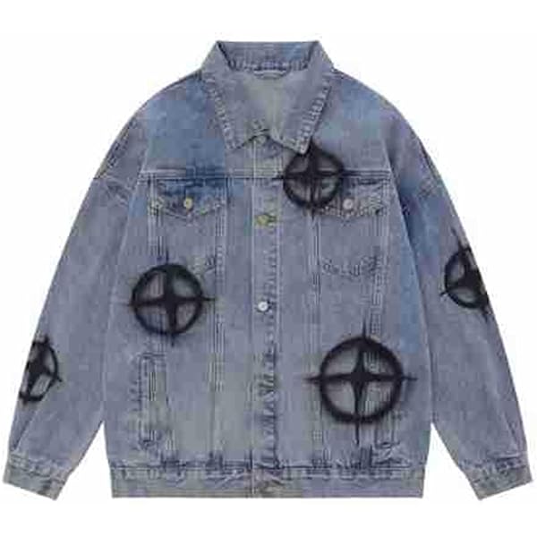 Hesaco Unisex Spider Jacket, Y2k Aesthetic Jean Jacket for Men and