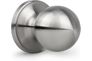 Gaurqiah Non-Locking Passage Door Knob, Ball Design Doorknob for Interior, Reversible Round Door Lock for Closets Hallways, Stain Nickel
