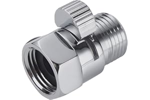 CHUANGTIM Chrome Water Flow Control Valve, G1/2" Shower Head Flow Control Brass Shut Off Valve for Handheld, Water Pressure Regulator Replacement for Shower System