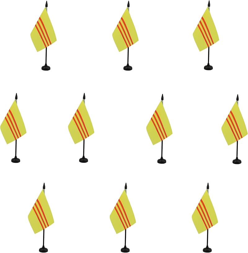 AZ FLAG Set of 10 South Vietnam Table Flags 4x6in 15x10 cm Mini Desk Flags
