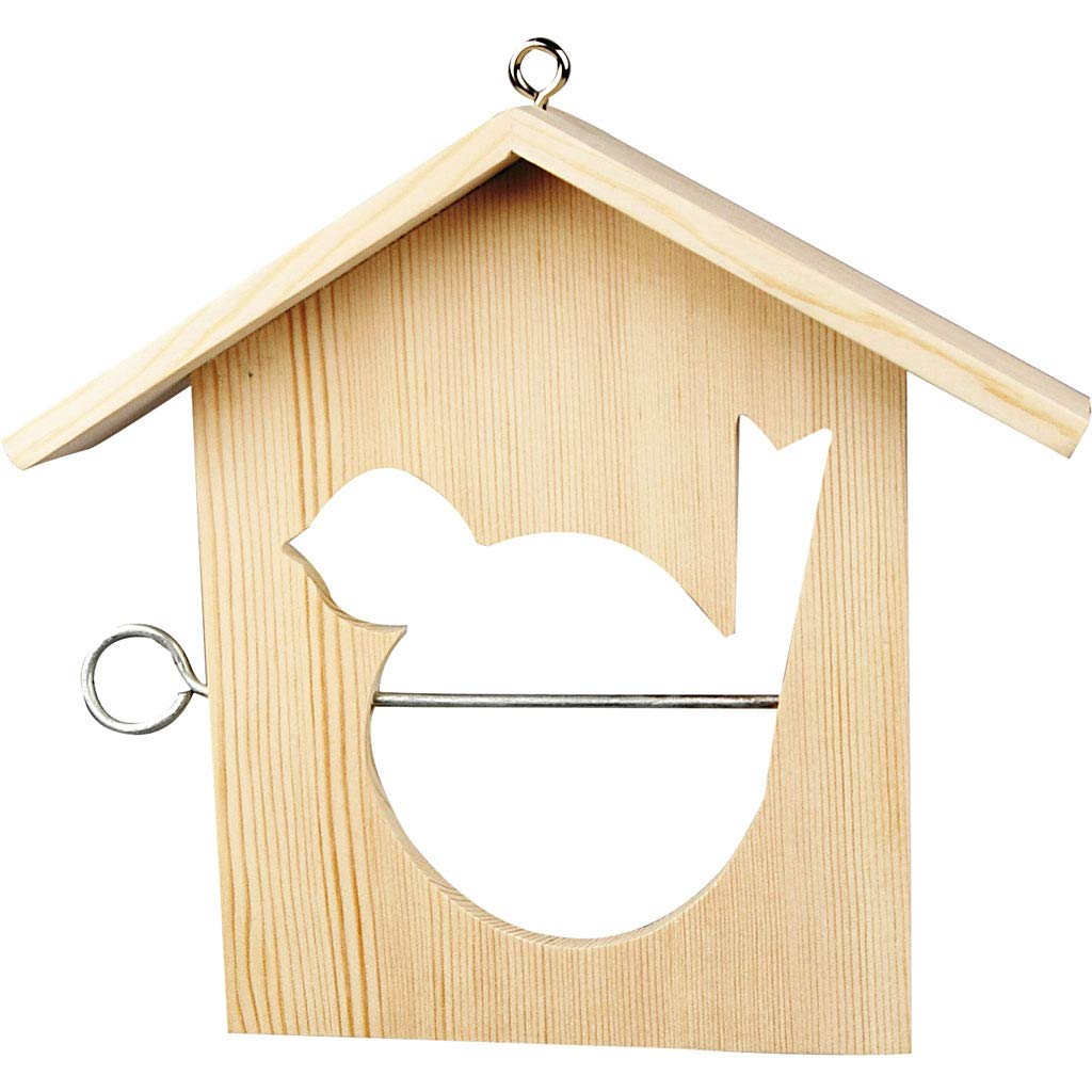 Creativ 100263 1-Piece Wooden Bird Feeding House with Metal Fruit Skewer