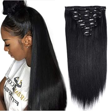 Amazon Com 9a Silky Straight Virgin Human Hair Clip Ins