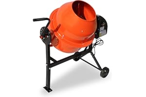Oarlike Electric Concrete Mixer 3 Cu Ft Portable Cement Mixing Machine for Stucco, Mortar Seeds with Wheel and Stand