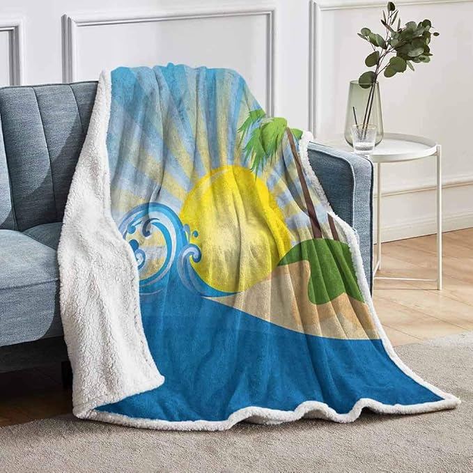 YUAZHOQI Beach Throw Blanket for Couch Sofa Summer Beach
