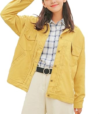 yellow jean jacket womens