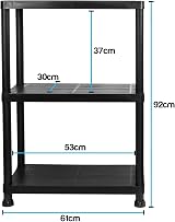 TekBox Garage Storage Shelves Black Plastic 3 4 or 5 Tier Unit view 3
