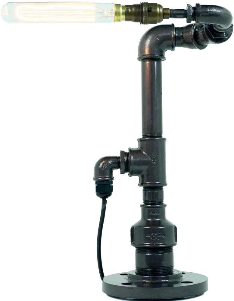 Pipe Art Desk Lamp-Amethyst Grey, Steel B22d