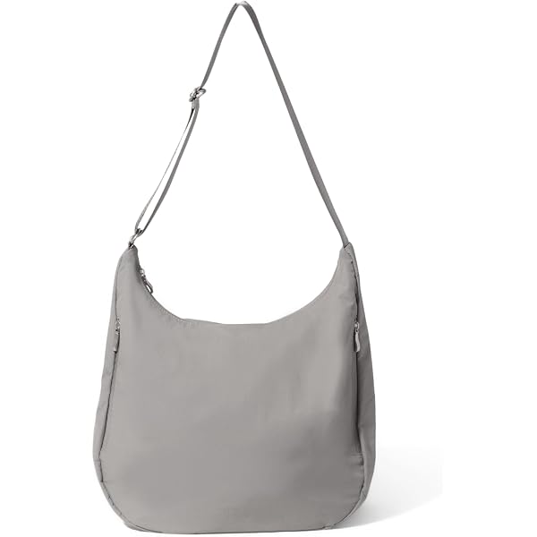 Women's Slouchy Half Moon Shoulder Bag - Large Nylon Crossbody Hobo Bag With Multiple Pockets