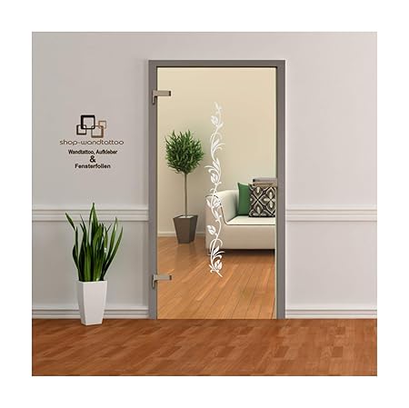 rs-interhandel Glastür Aufkleber Tattoo Folie Glasdekor Fensterfolie Sichtschutz Wohnzimmer oder für alle Glasflächen Sichtsc