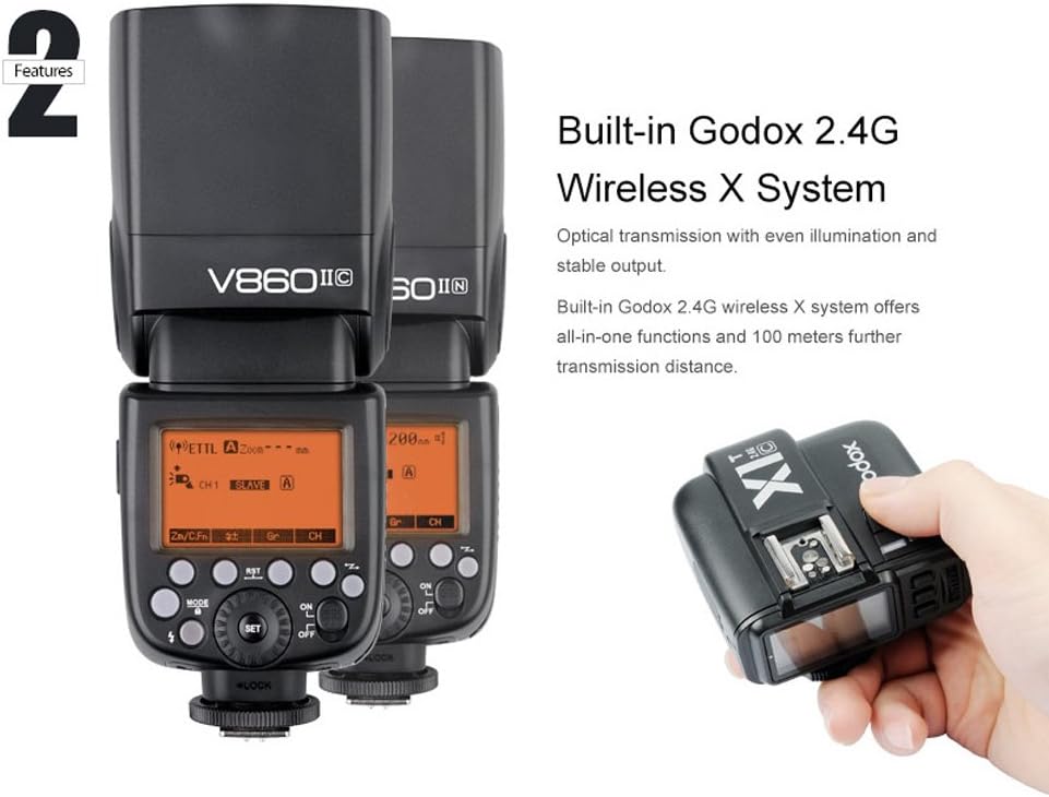 Godox V860II-C TTL Flash for Canon EOS Camera,2.4G Wireless Transmission HSS 1/8000s,High Performance Li-ion Battery Flash Speedlite Compatible for Canon - Image 5