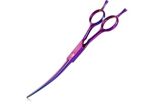 JASON Curved Shears for Dogs - 7.5" Pet Grooming Scissors with Ergonomic Handle Japanese Stainless Steel Hair Scissor for Dog