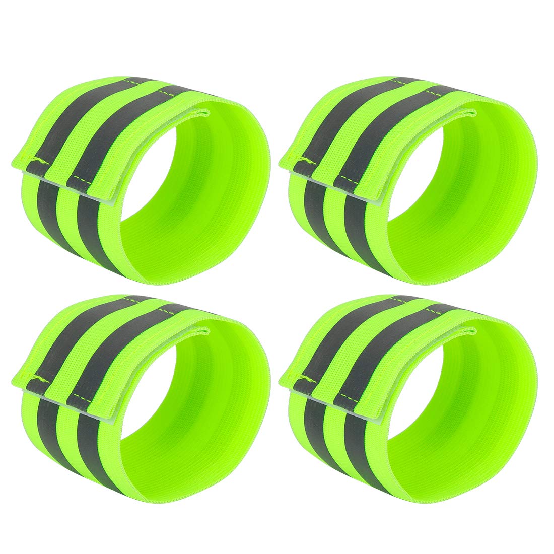 X AUTOHAUX 4 Pcs Reflective Bands for Wrist Cycling Reflective Wristbands Green