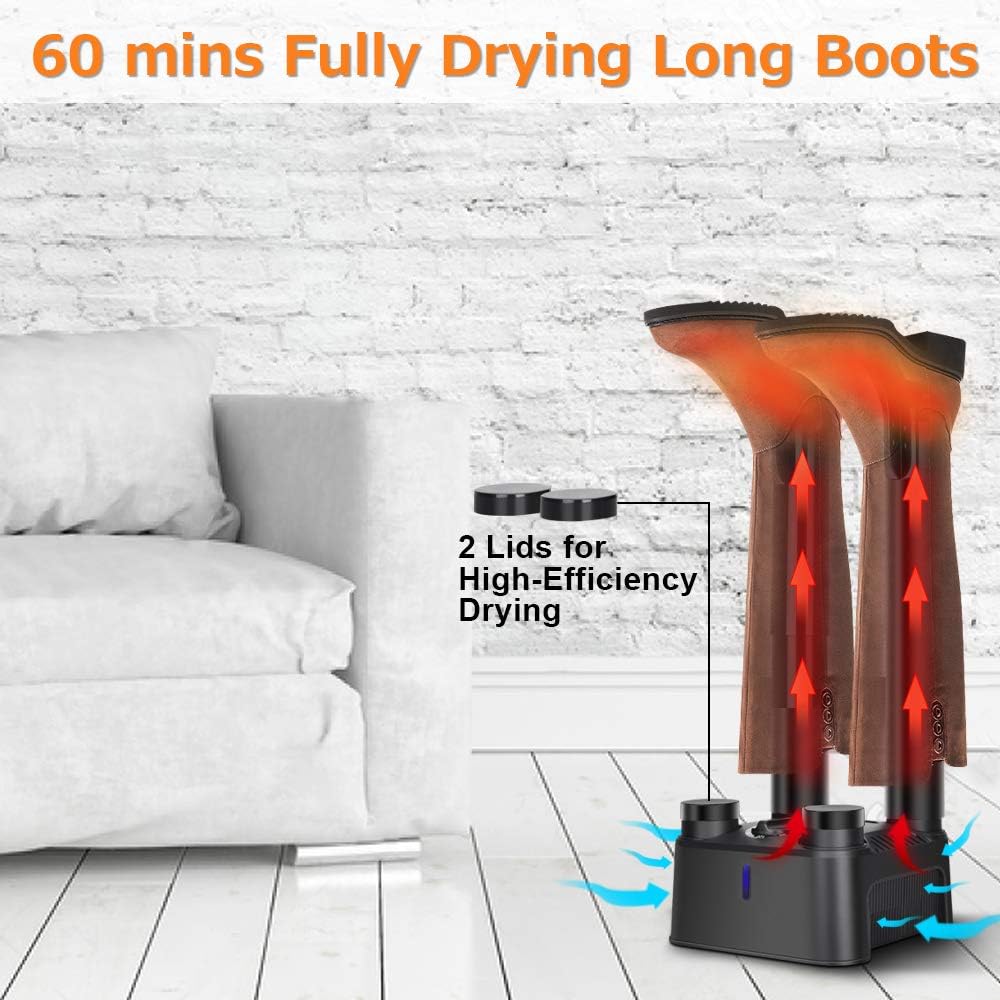 Air Choice Boot Dryer - Detachable 4 Shoe Dryer with180 Mins Timer, Quick Drying, Space Saving & Super Quiet, Electric Dryer for Shoes, Boots, Gloves, Socks: Home & Kitchen