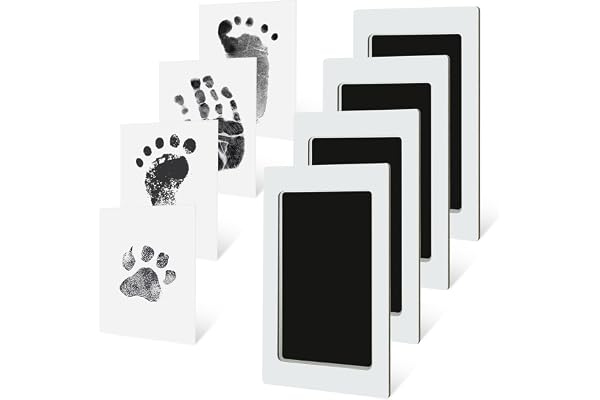 PandaEar 4 Pack Inkless Baby Print Kit, Baby Hand and Footprint Kit, Clean Touch Ink Pad Kit for Newborn and Pets, Dog Paw Pr