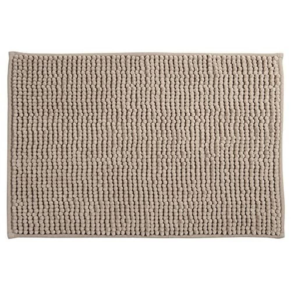 MSV Chenille Deep Pile Bath Mat 40 x 60 cm Taupe
