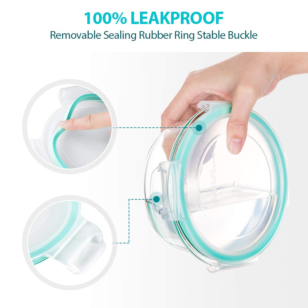 Bayco Glass Food Storage Containers with Lids, [24 Piece] Glass Meal Prep Containers, Airtight Glass Bento Boxes, BPA Free & FDA Approved & Leak Proof (12 lids & 12 Containers)