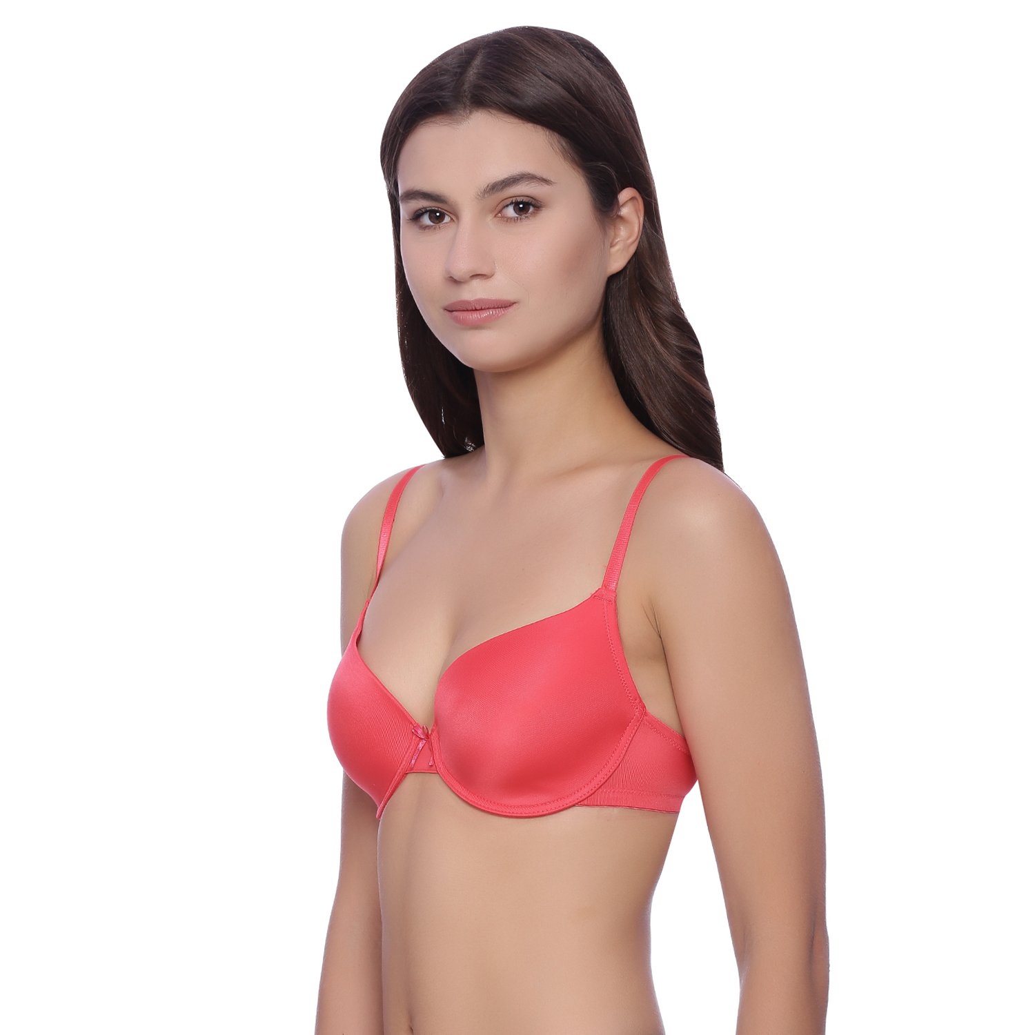 zivame smooth fit mediumcoverage wired t-shirt bra - berry red