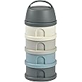 BEABA Formula and Snack Container, Baby Formula Dispenser, Toddler Baby Snack Storage Container, Holds up to 11 Doses of Milk Powder Per Compartment, Made in France, Rain