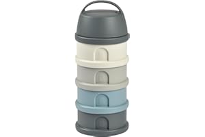 BÉABA BEABA Formula and Snack Container, Baby Formula Dispenser, Toddler Baby Snack Storage Container, Holds up to 11 Doses of Milk Powder Per Compartment, Made in France, Rain