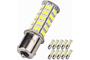 GRB 10 Pcs Extremely Super Bright 1156 1141 1003 BA15S 68-SMD LED Replacement Light Bulbs for RV Indoor Lights(10-Pack, Pure White (6000K-6500K Color Temputure))