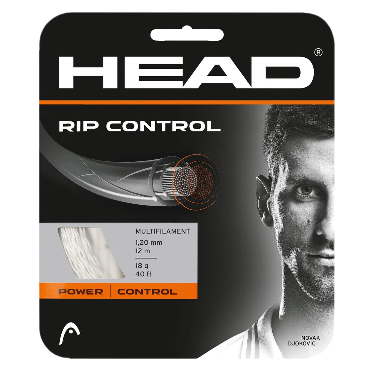 HEAD Rip Control Racket String White, Size 16