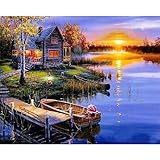 Paint by Numbers for Adults Acrylic Oil Painting by Numbers Kit for Kids Beginner by TOCARE, Romantic Countryside in Sunset Pattern 16x20inch-Frameless