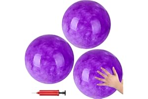 GCQJOQ 3 Pcs Marbleized Bouncy Balls for Kids Large-Sized Ball Inflatable Rubber Playground Sensory Balls for Beach Pets Indoor Outdoor Kickball Water Balls
