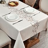 Zobesta Vinyl Tablecloths for Rectangle Tables 55 x 70 Inch, Waterproof Outdoor Tablecloth Vinyl Table Cloth Rectangle Table for Kitchen, Party, Picnic, Outdoor (Flower-A)