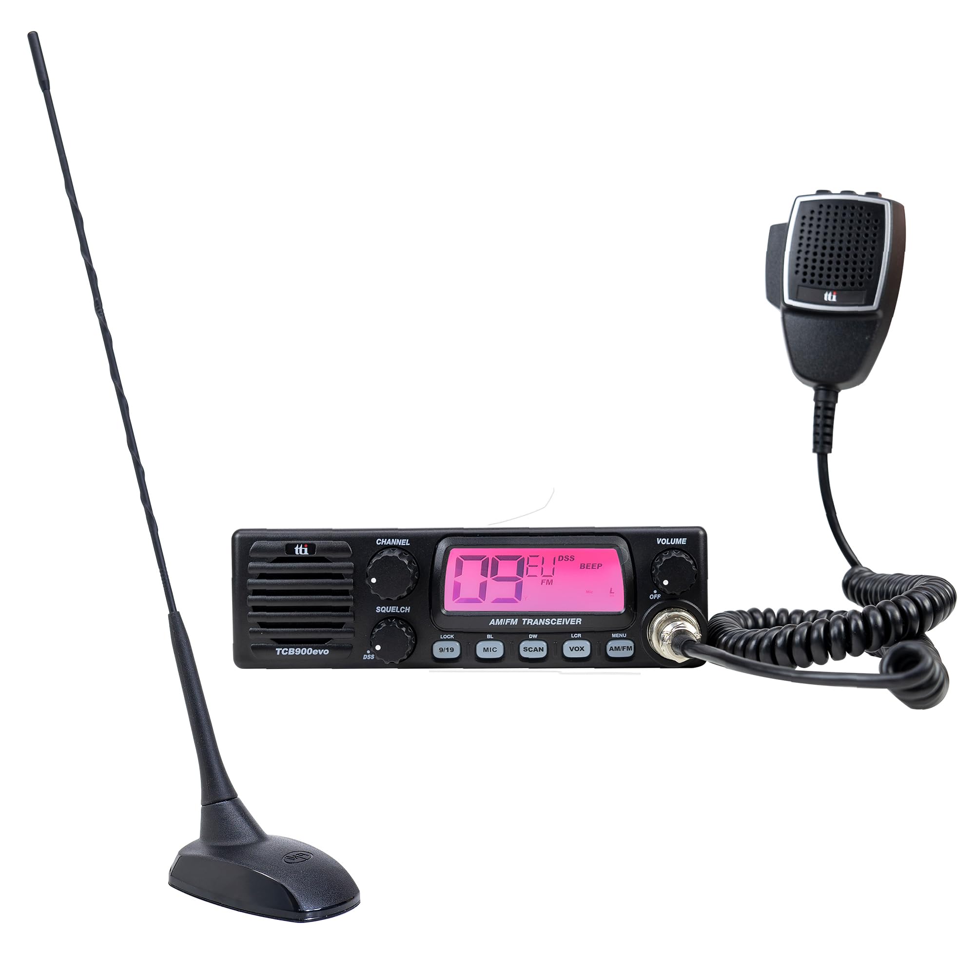 CB radio station TTi TCB-900 EVO + CB antenna PNI Extra 48 with magnet